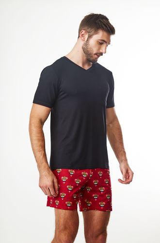 Pijama Curto Manga Curta Malha Grécia Masculino