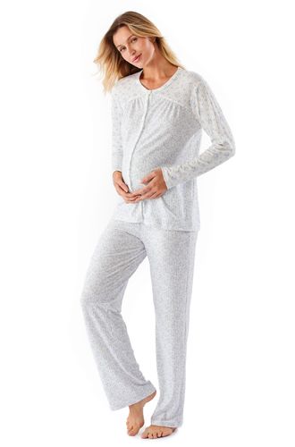 Pijama Longo Malha Lily Maternidade