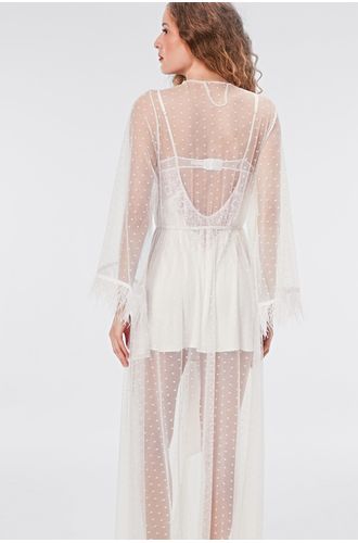 Robe Longo Manga Longa Tule St Barth