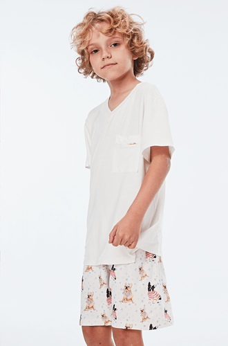 Pijama Curto Malha Pinot Kids Masculino