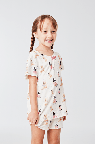 Pijama Curto Malha Pinot Kids Feminino