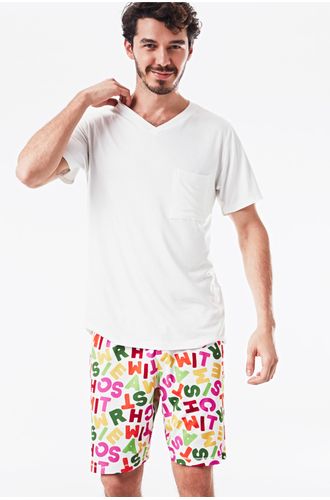 Pijama Curto Malha Panamá Masculino