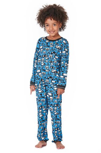 Pijama Longo Malha Gamer Kids Feminino
