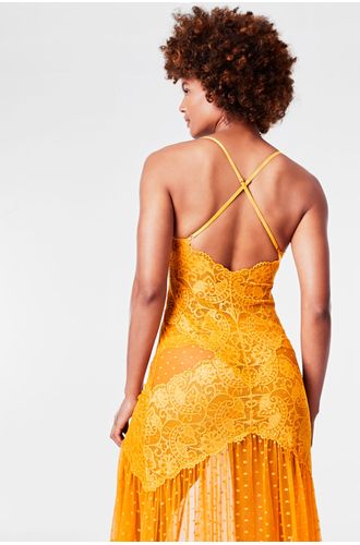 Camisola Longa Alça Renda Leblon