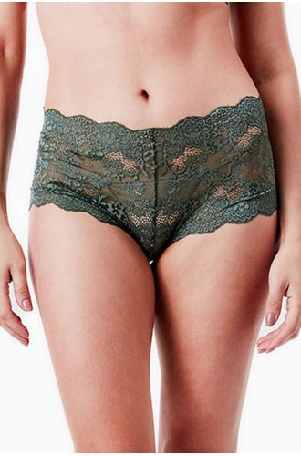 Calcinha Caleçon Renda Deep Green