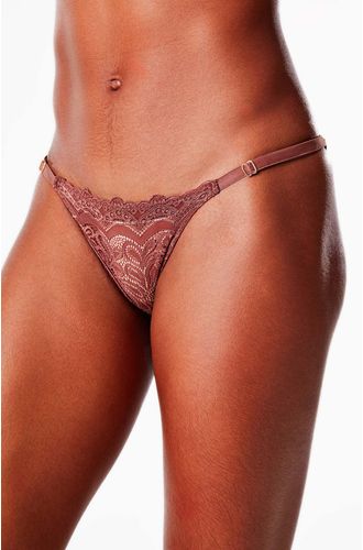 Calcinha String Renda Mocha Mousse