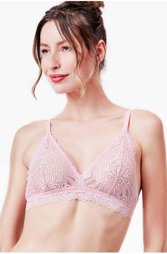 Sutiã Top Triângulo Renda Rose Fog