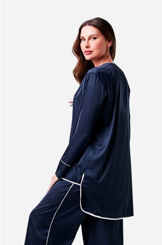 Pijama Longo Botões Cetim Clara