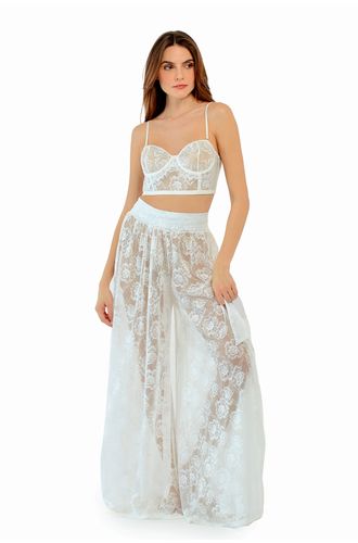 Calça Pantalona Renda Angel