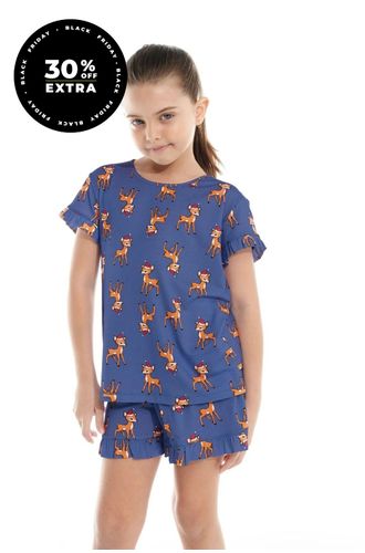 Pijama Curto Malha Natalie Kids Feminino