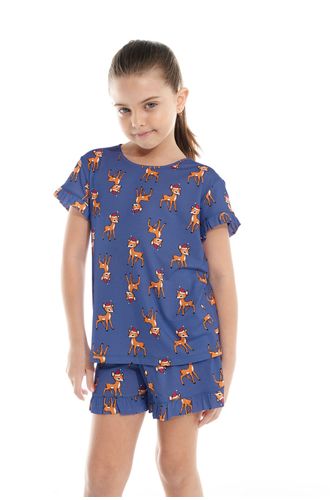 Pijama Curto Malha Natalie Kids Feminino
