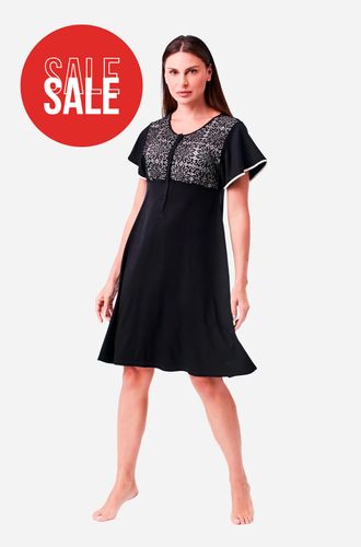 Camisola Curta Manga Curta Polo Malha Selene Preta