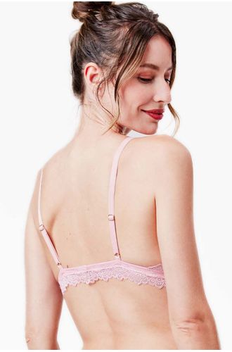 Sutiã Top Triângulo Renda Rose Fog