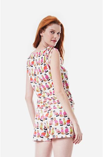 Pijama Curto Regata Malha Cats