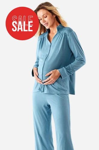 Pijama Longo Malha Botões Bruna