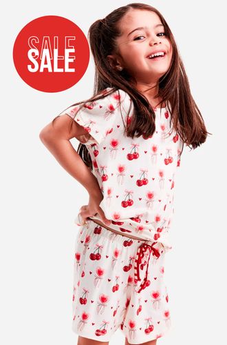 Pijama Curto Malha Love Cherry Kids Feminino